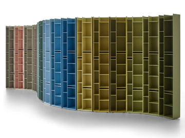 RANDOM 2C-3C - Divider modular wood fibre bookcase by MDF Italia - view 3